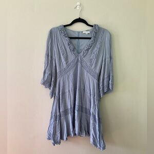 Baltic Born light blue 3/4 length sleeve short lace dress